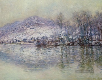  Seine Kunst - Die Seine bei Port Villez Schnee Effekt Claude Monet
